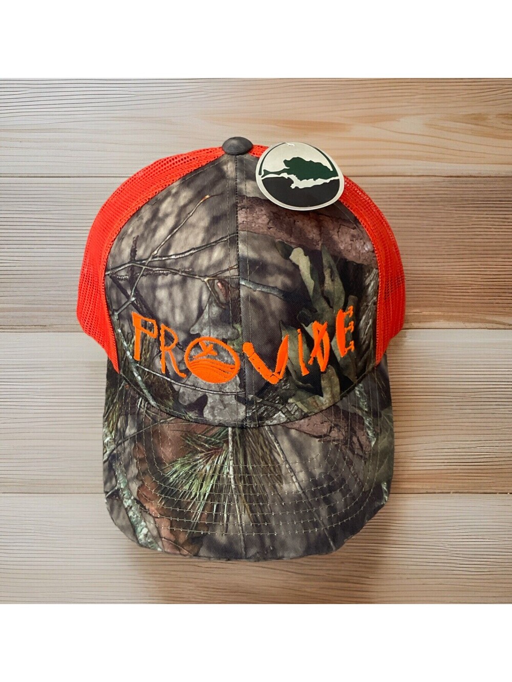 Mossy Oak Camo Baseball Cap By Pacific With “Provide” Logo New With Tags